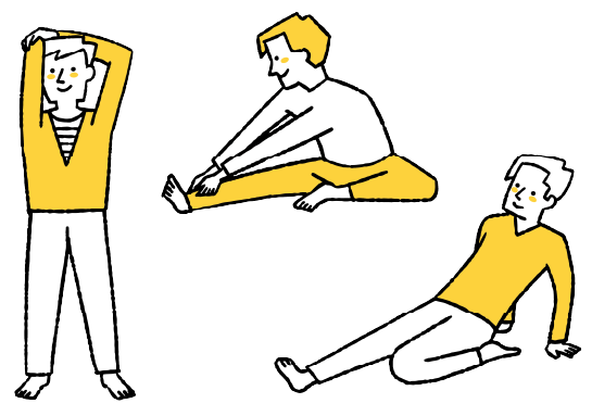 ストレッチをしているイメージイラスト