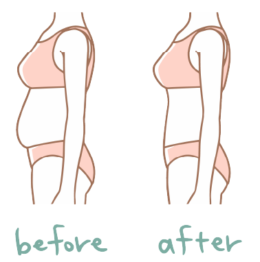 カラダトレーニングのbefore-afterのイメージイラスト