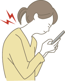 首に痛みがある女性のイメージイラスト