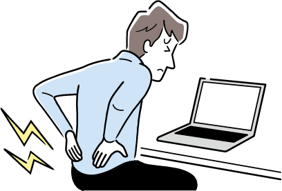 腰に痛みがある男性のイメージイラスト